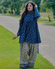 3 Pcs Women's Stitched Lawn Printed Suit
